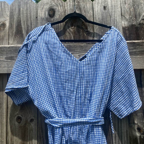 Talbots Blue and White V-Neck shorts jumpsuit romper NWT - Picture 3 of 10